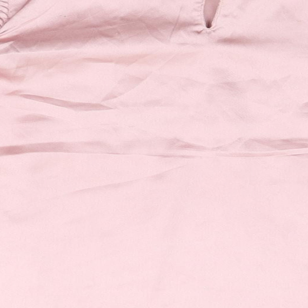 H&M Girls Pink Polyester Basic T-Shirt Size 10-11 Years Round Neck