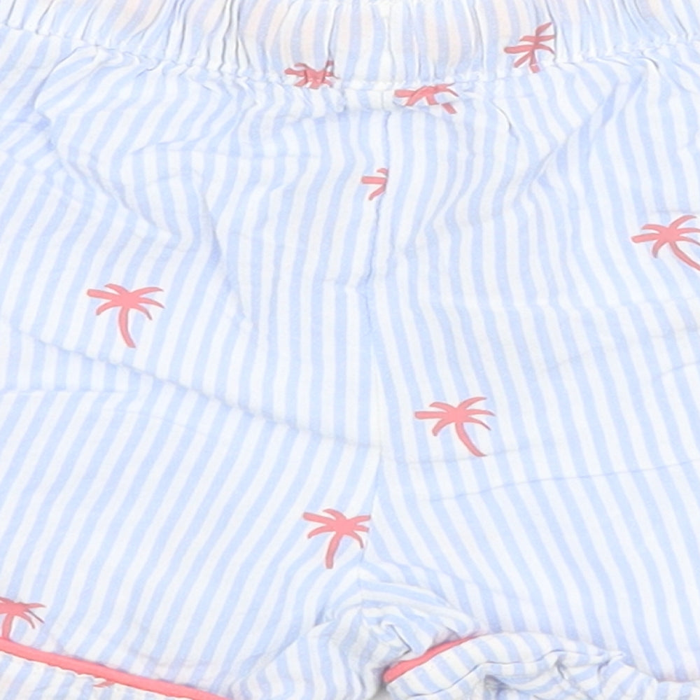 Marks and Spencer Girls Blue Striped Viscose Sailor Shorts Size 9-10 Years Regular