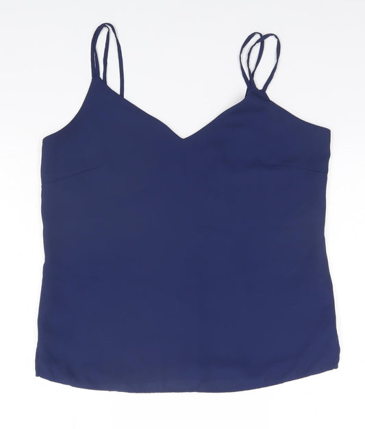 Marks and Spencer Womens Blue Polyester Basic Tank Size 12 Halter