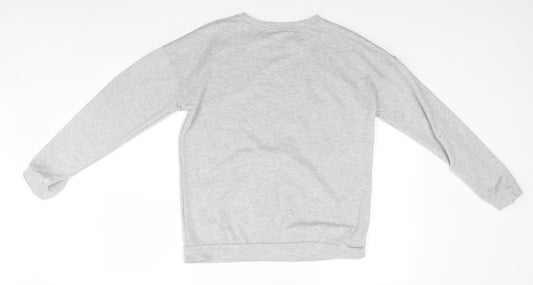 Preworn Womens Grey Round Neck Cotton Pullover Jumper Size L - Just Hanging with my Gnomies