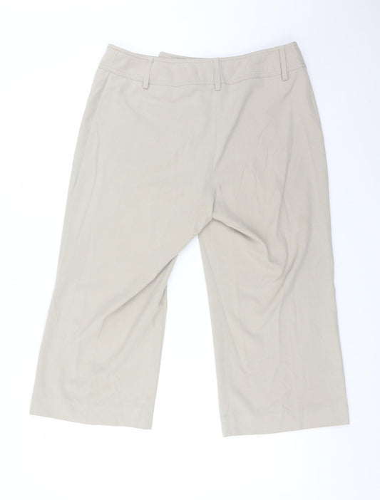 WOOLWORTHS Womens Beige Polyester Trousers Size 14 L21 in Regular