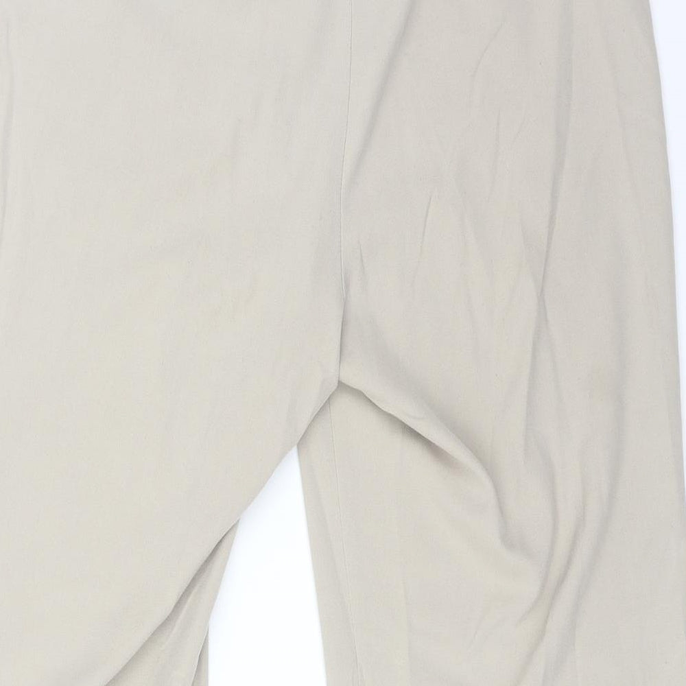 WOOLWORTHS Womens Beige Polyester Trousers Size 14 L21 in Regular