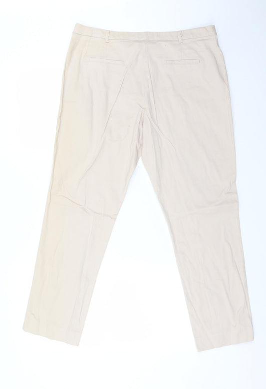 INTUITION Womens Pink Cotton Dress Pants Trousers Size 14 L27 in Regular