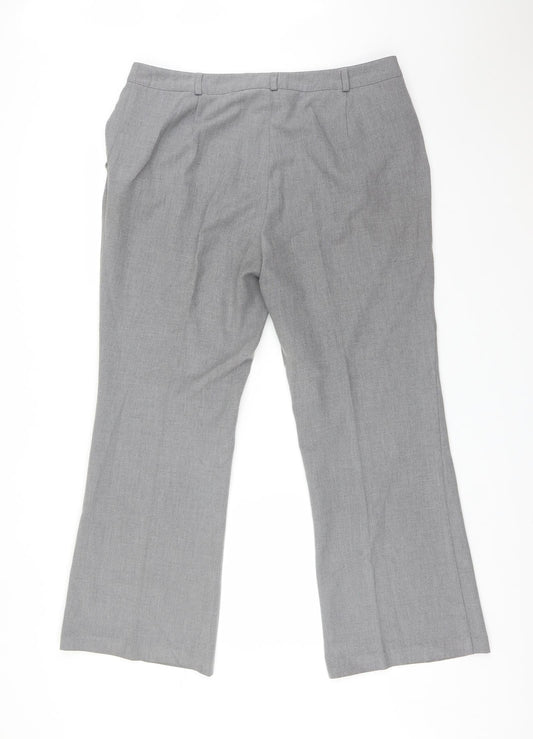 Tyler Womens Grey Polyester Trousers Size 18 L29 in Regular
