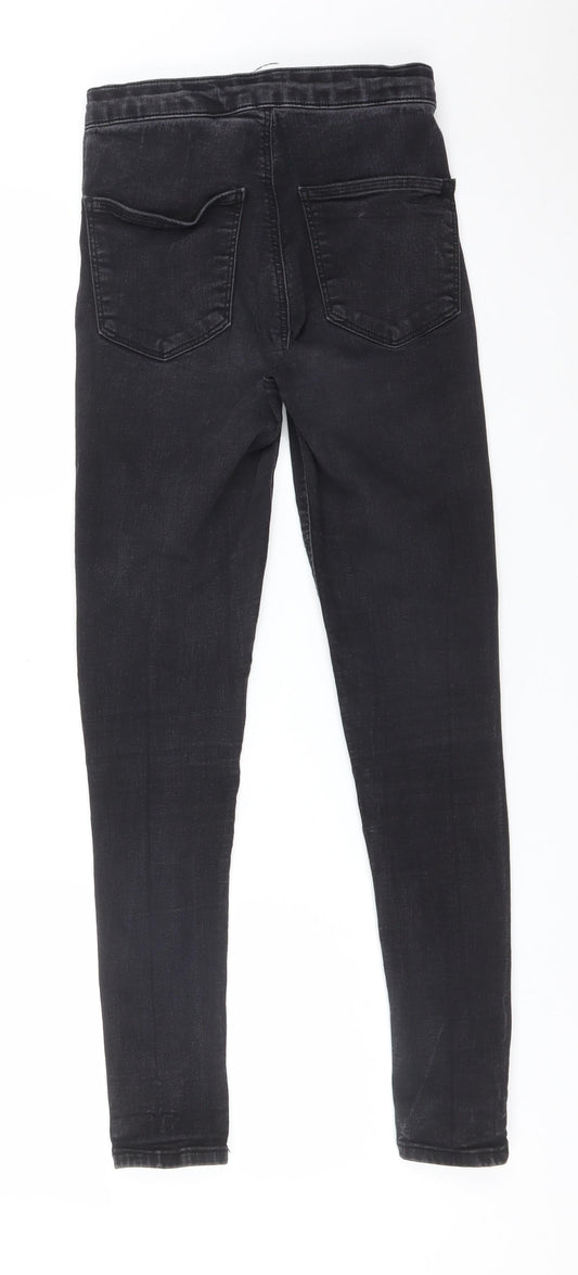 Topshop Womens Black Cotton Skinny Jeans Size 28 L32 in Regular