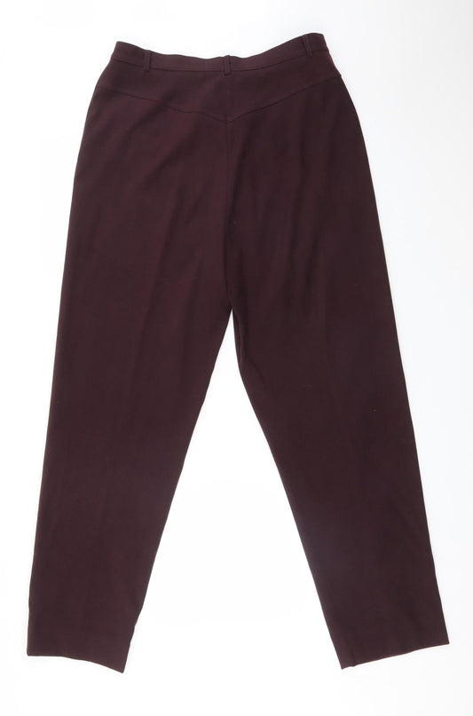 Country Casuals Womens Purple Polyester Trousers Size 14 L29 in Regular