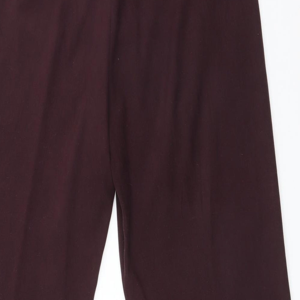 Country Casuals Womens Purple Polyester Trousers Size 14 L29 in Regular