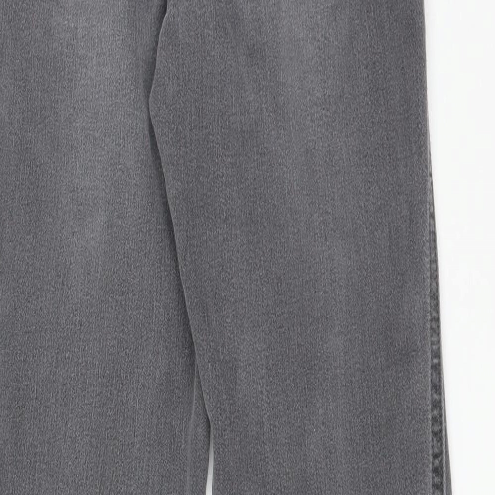New Look Womens Grey Cotton Straight Jeans Size 10 L30 in Regular
