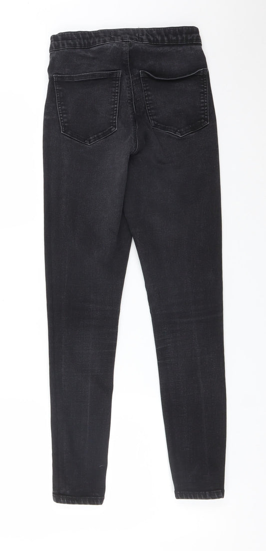 Topshop Womens Black Cotton Skinny Jeans Size 28 L30 in Regular