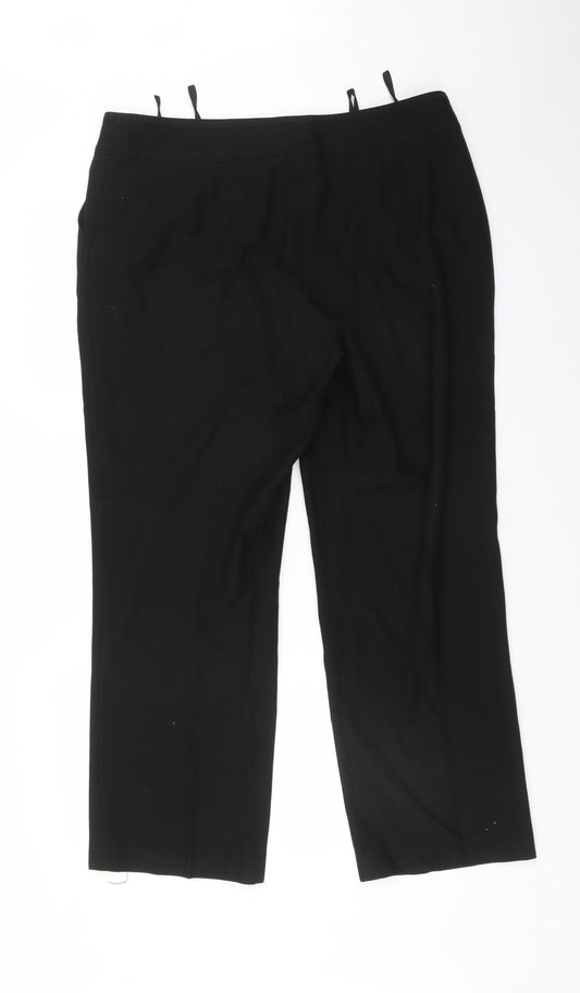 BLANCHELLE Womens Black Polyester Trousers Size 18 L29 in Regular