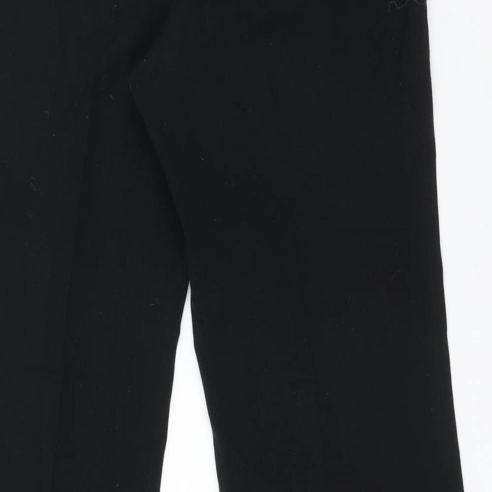 M&S Womens Black Polyester Trousers Size 14 L28 in Regular