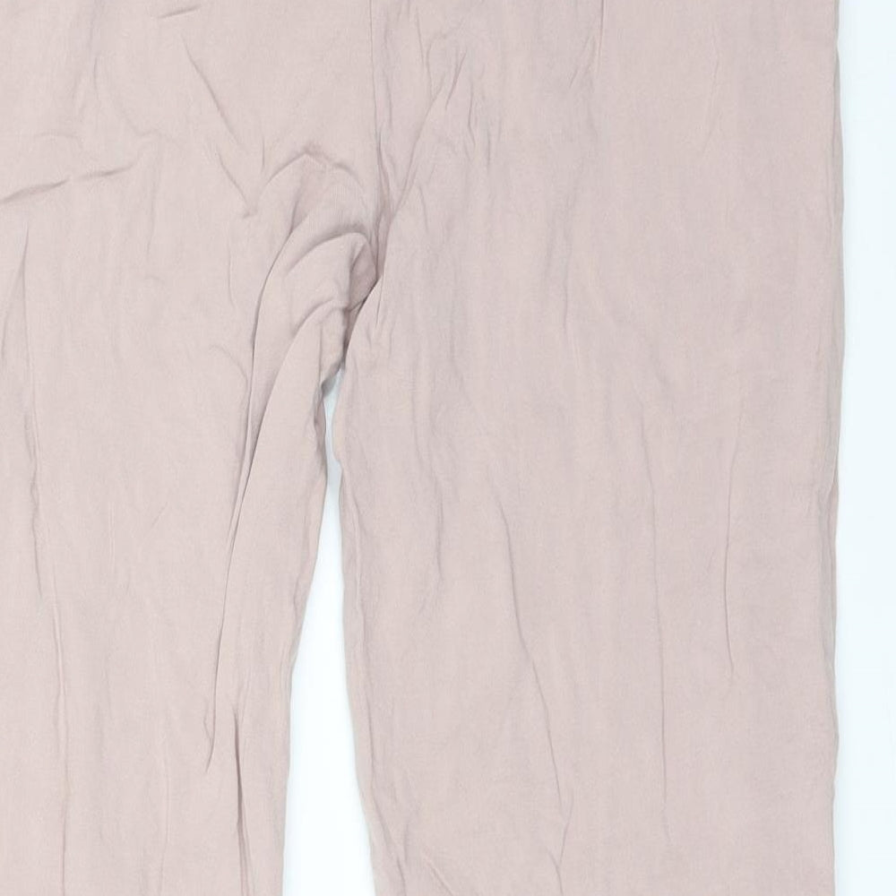 H&M Womens Pink Viscose Trousers Size 10 L25 in Regular