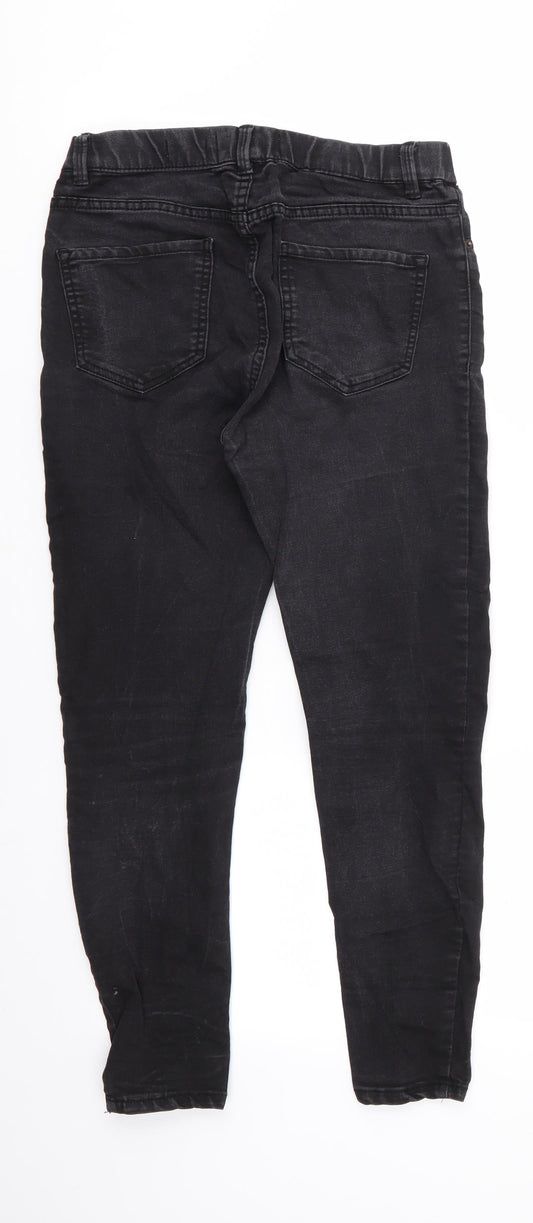 New Look Womens Black Cotton Jegging Jeans Size 10 L24 in Regular - Cropped Emilee