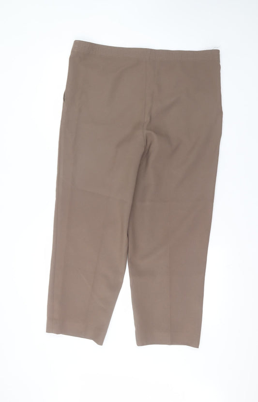 Preworn Womens Brown Polyester Trousers Size 38 in L25 in Regular