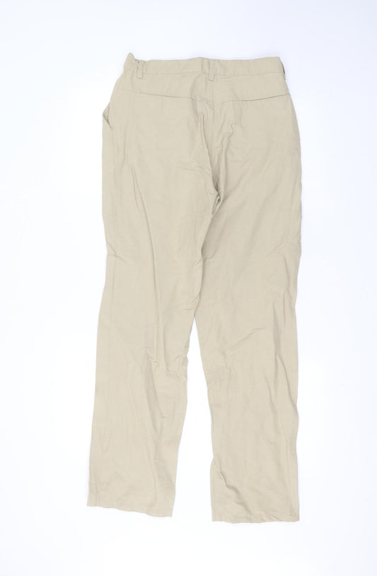 Preworn Womens Beige Viscose Straight Jeans Size 8 L28 in Regular