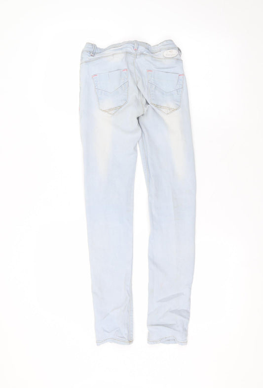 Blue System Womens Blue Cotton Skinny Jeans Size 10 L26 in Regular