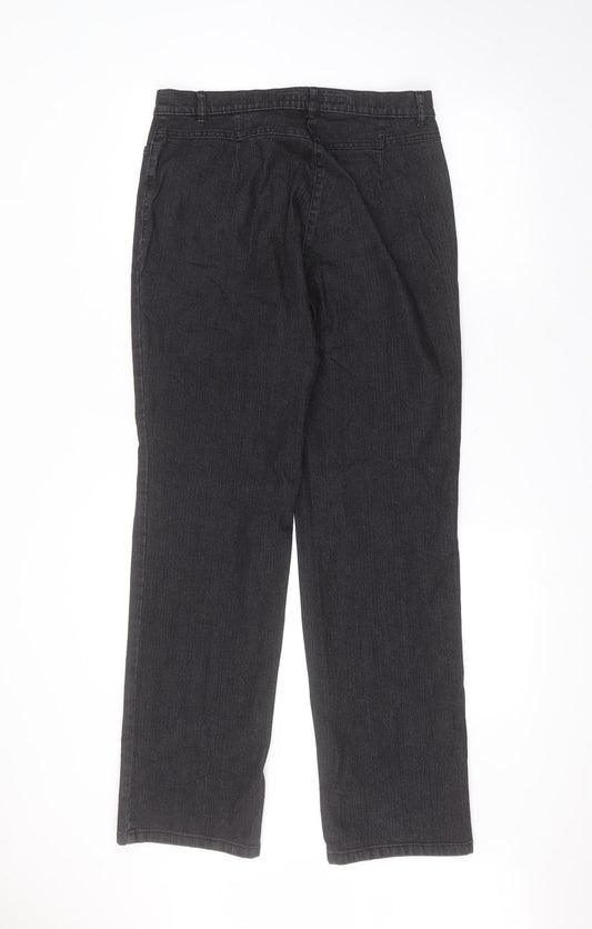 Zaerres Womens Black Cotton Straight Jeans Size 10 L30 in Regular