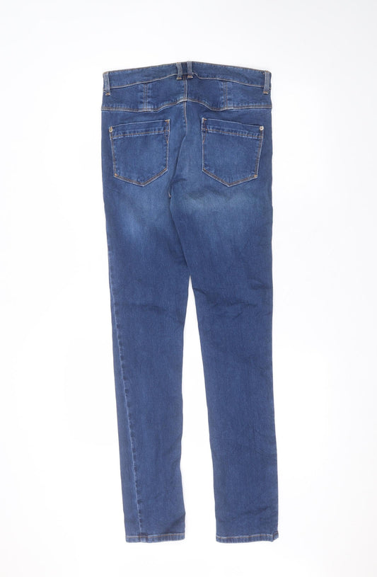 Preworn Womens Blue Cotton Skinny Jeans Size 8 L30 in Regular