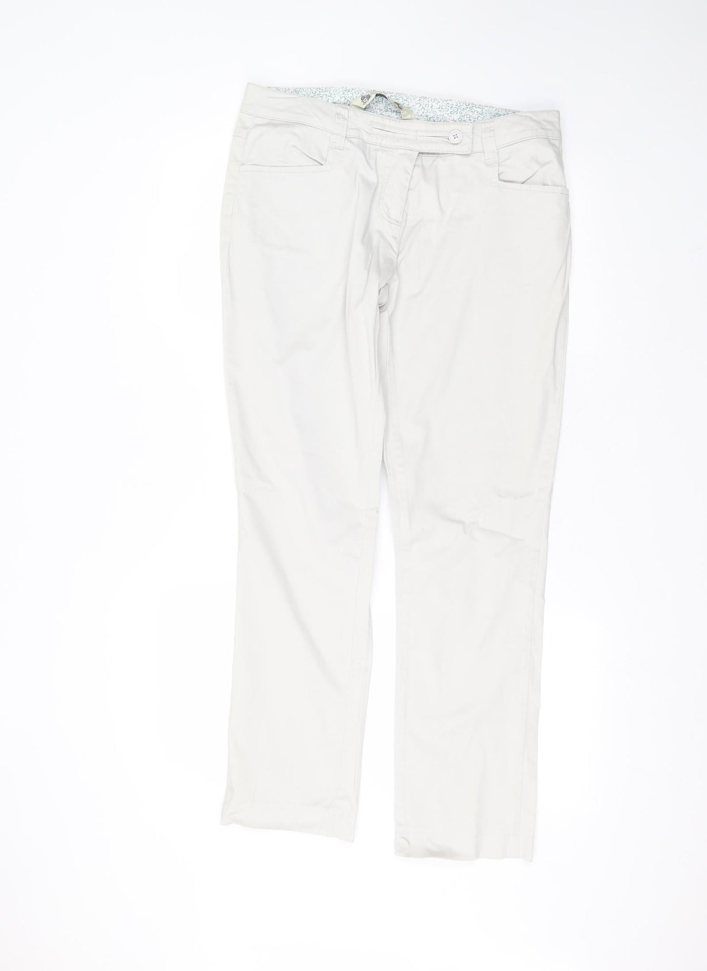 Crew Clothing Womens Grey  Cotton Straight Jeans Size 34 L30 in Regular