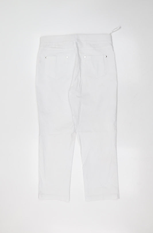 Classic Womens White Cotton Skinny Jeans Size 12 L25 in Regular