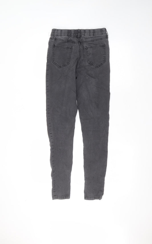 F&F Womens Black Cotton Skinny Jeans Size 10 L26 in Regular