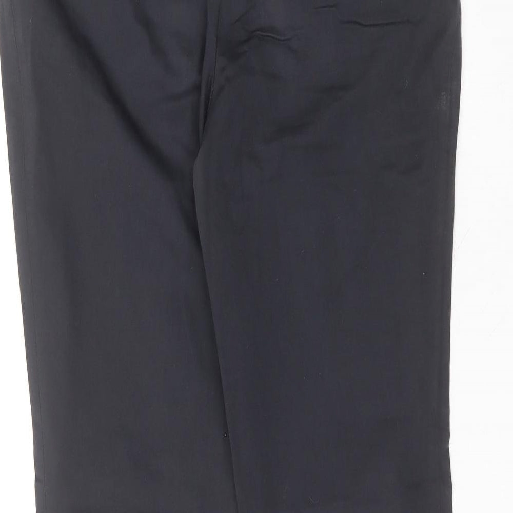 Marks and Spencer Womens Blue Cotton Trousers Size 12 L24 in Regular