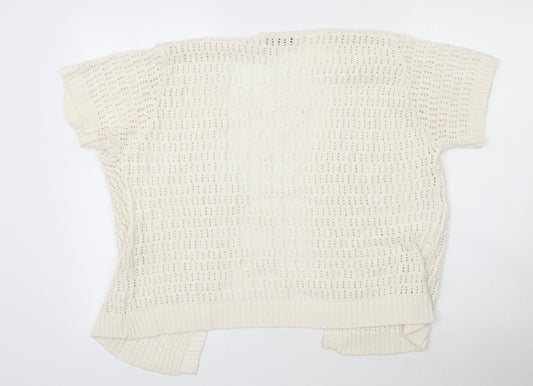ELLIE LOUISE Womens Beige Cotton Cardigan Jumper Size M