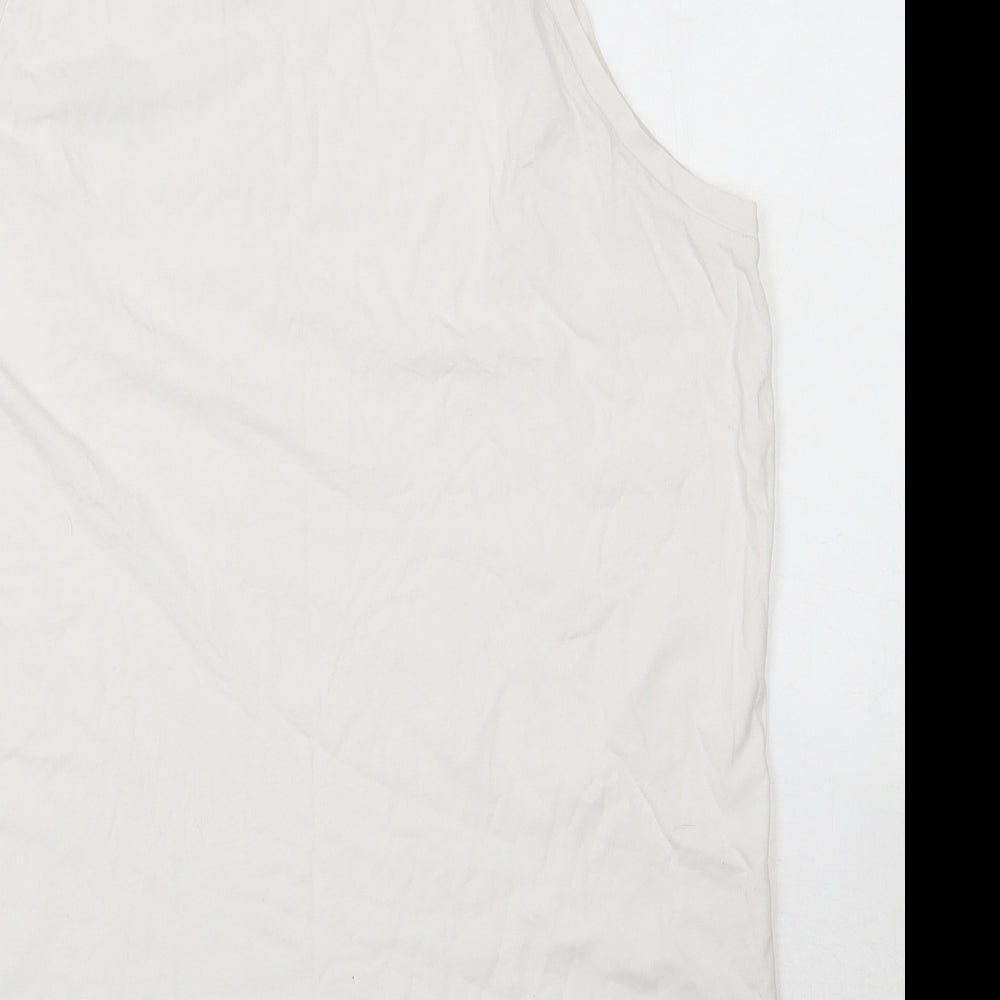 Jacks & Jones Mens White Cotton T-Shirt Round Neck - Tank