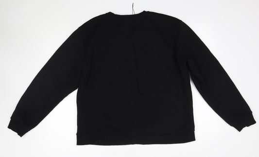 MP Mens Black Round Neck Cotton Pullover Jumper Size 2XL