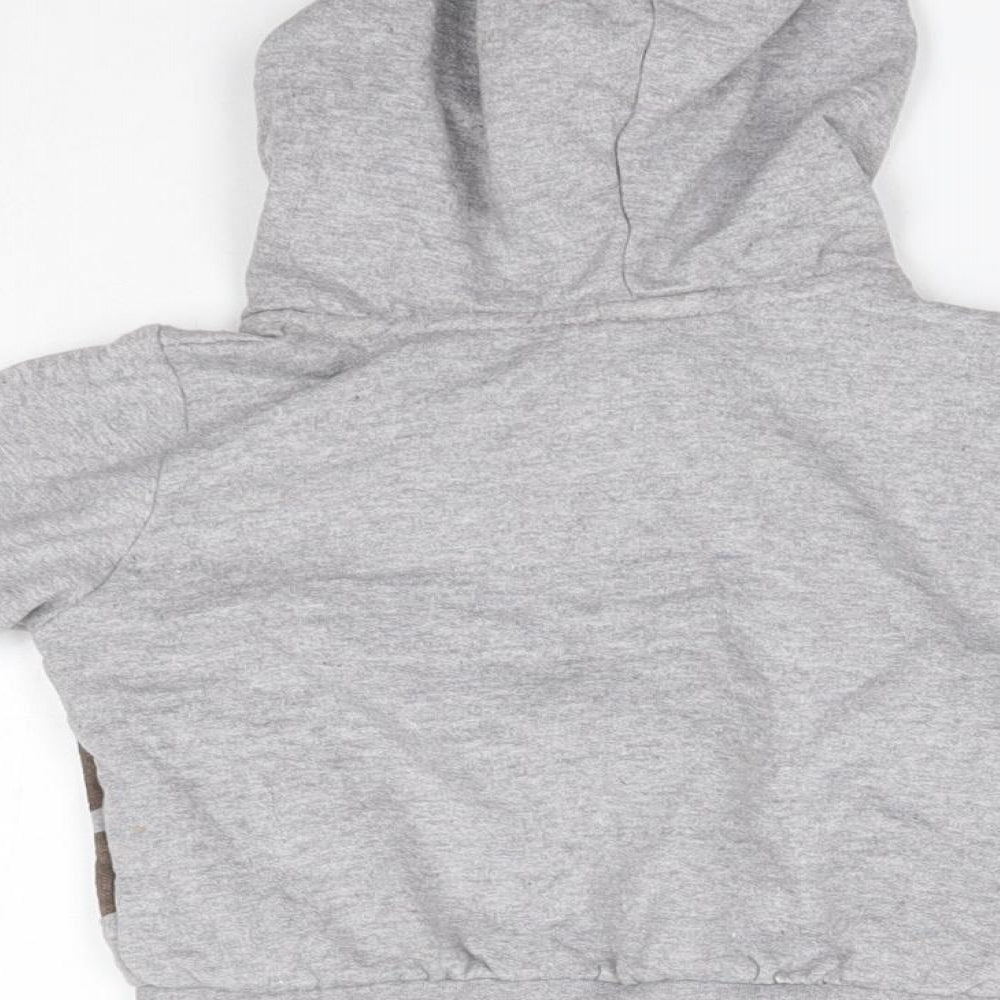 Hullabaloo Boys Grey Cotton Full Zip Hoodie Size 2-3 Years