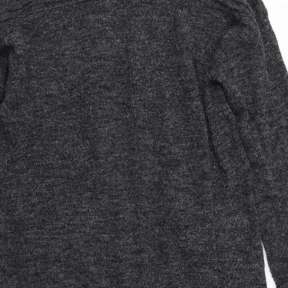 Garance Womens Grey V-Neck Acrylic Cardigan Jumper Size S