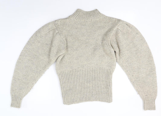 Topshop Womens Brown High Neck Acrylic Pullover Jumper Size S