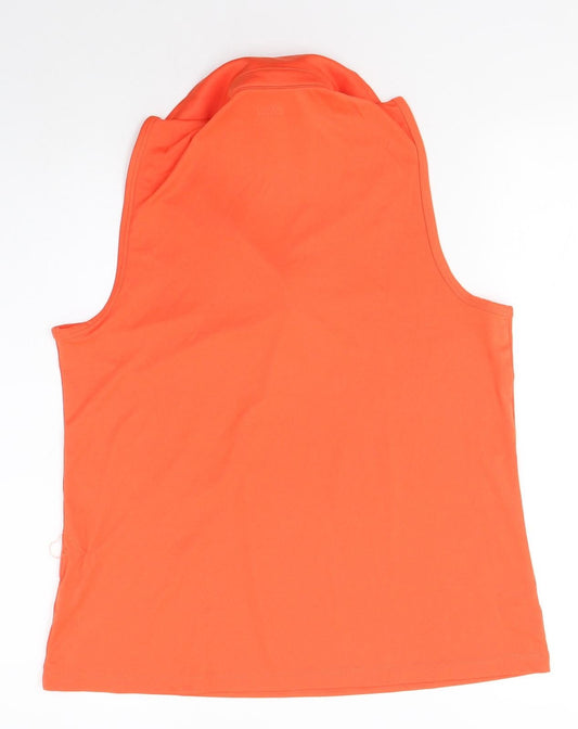Crivit Womens Orange Polyester Basic Tank Size M Collared