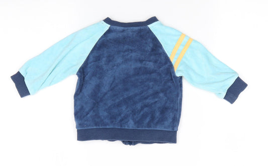 Cocco Drillo Boys Blue Colourblock Cotton Cardigan Jumper Size 3-6 Months - Love you Navy Turquoise Yellow