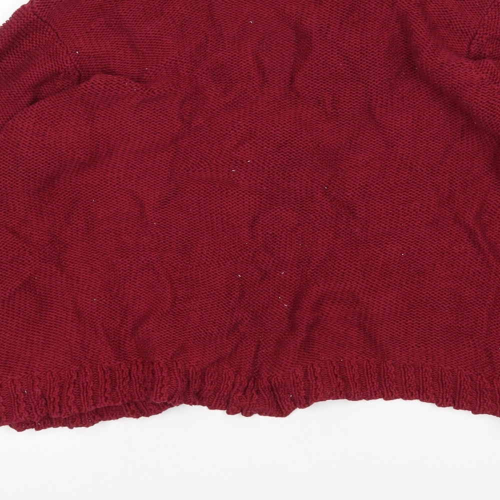 Bonmarche Womens Purple V-Neck Cotton Cardigan Jumper Size L