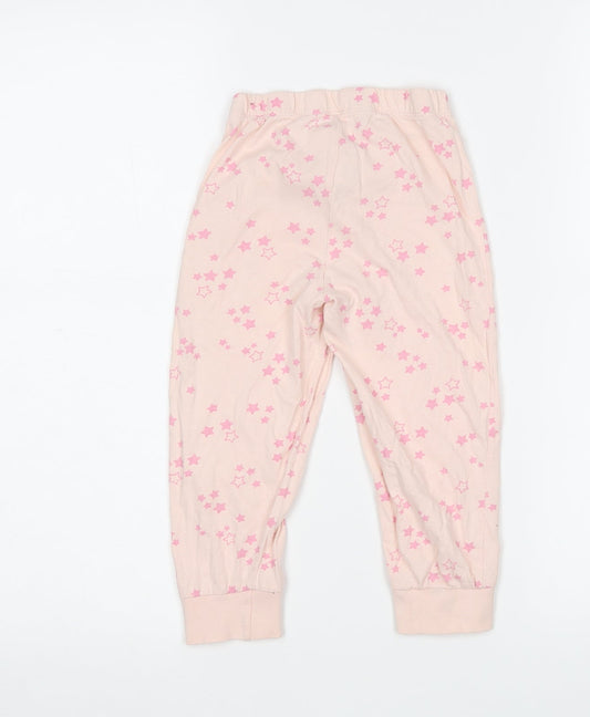 Primark Girls Pink Polka Dot Cotton Pyjama Pants Size 2-3 Years