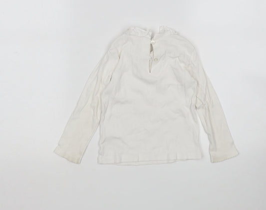 NEXT Girls White Cotton Basic T-Shirt Size 18-24 Months Round Neck