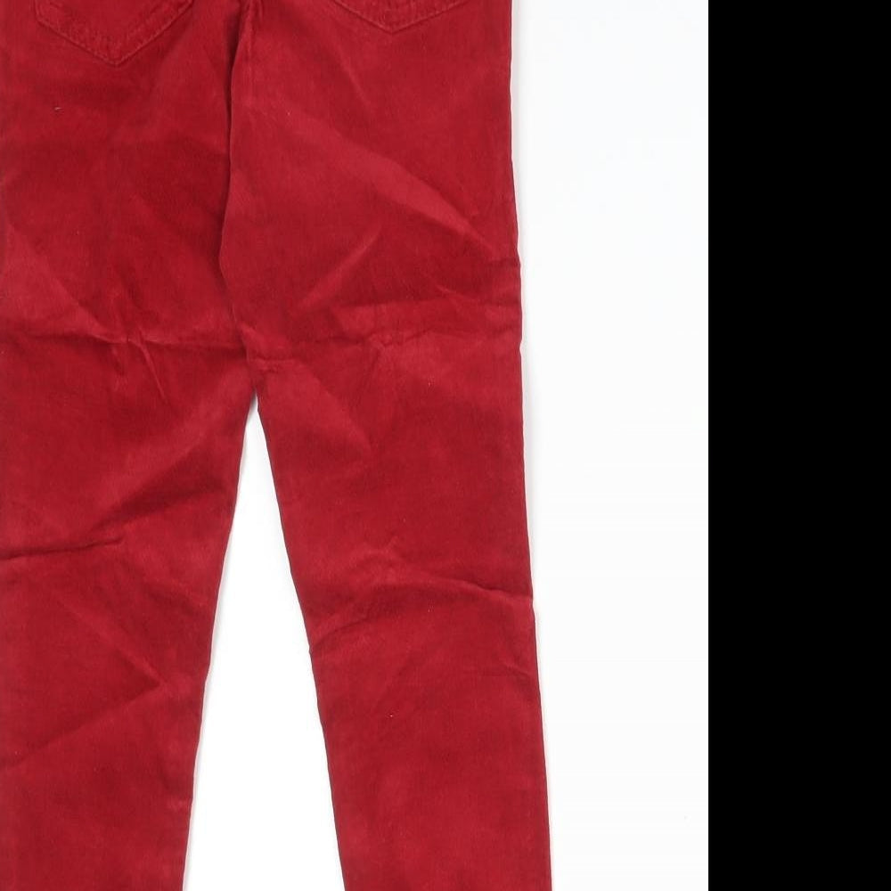 NEXT Girls Red Cotton Straight Jeans Size 7 Years Regular