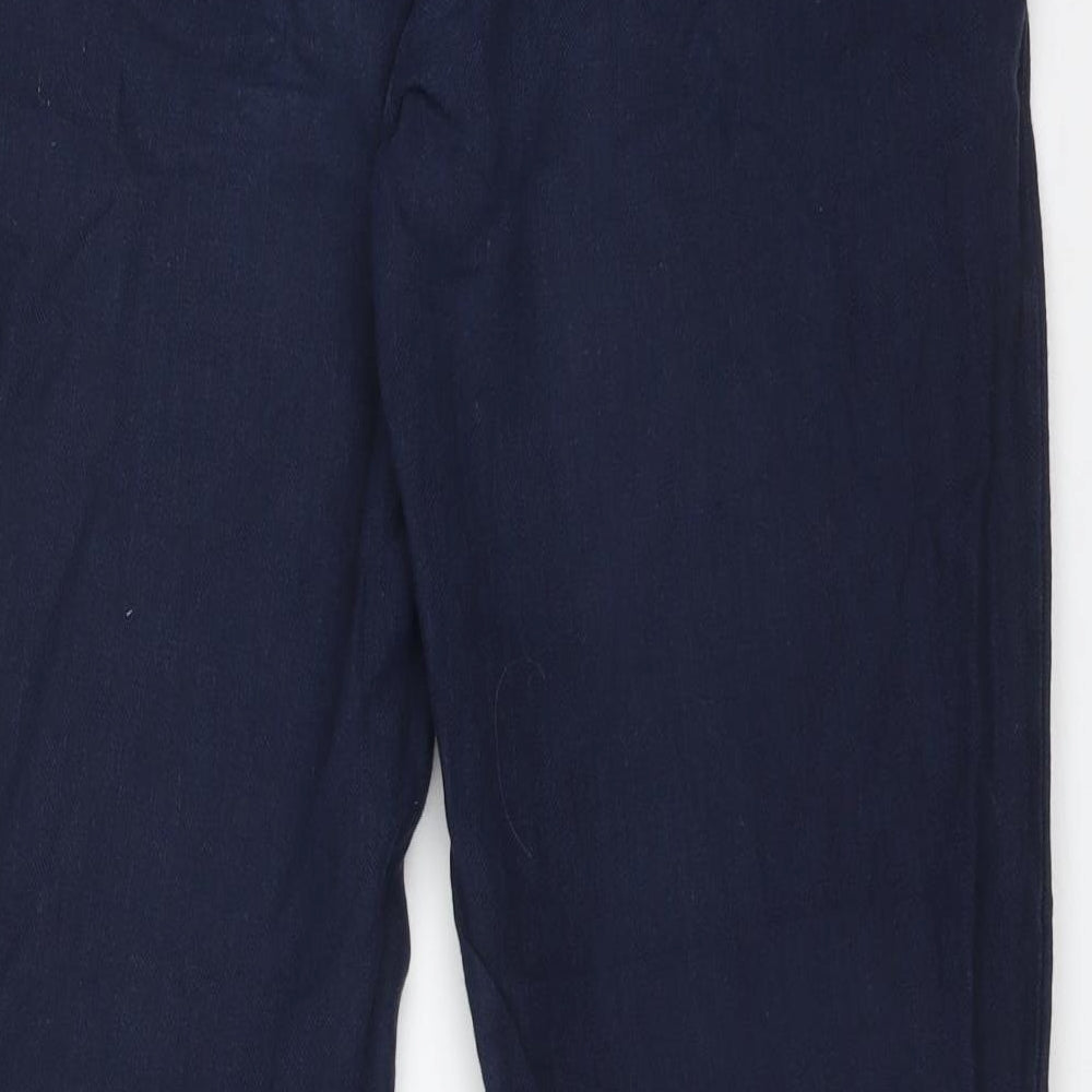 LAURA ASHLEY Womens Blue Cotton Trousers Size 8 L28 in Regular