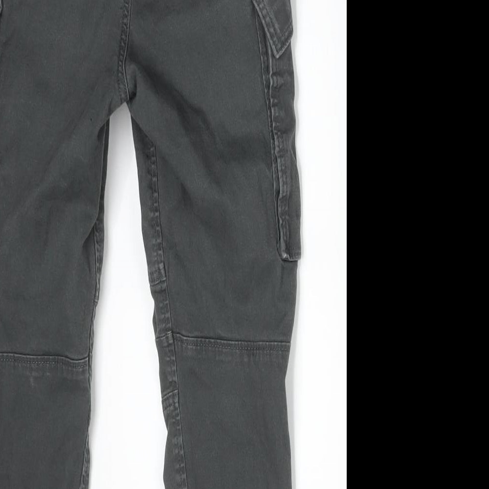 H&M Boys Grey Cotton Cargo Trousers Size 9 Months Regular