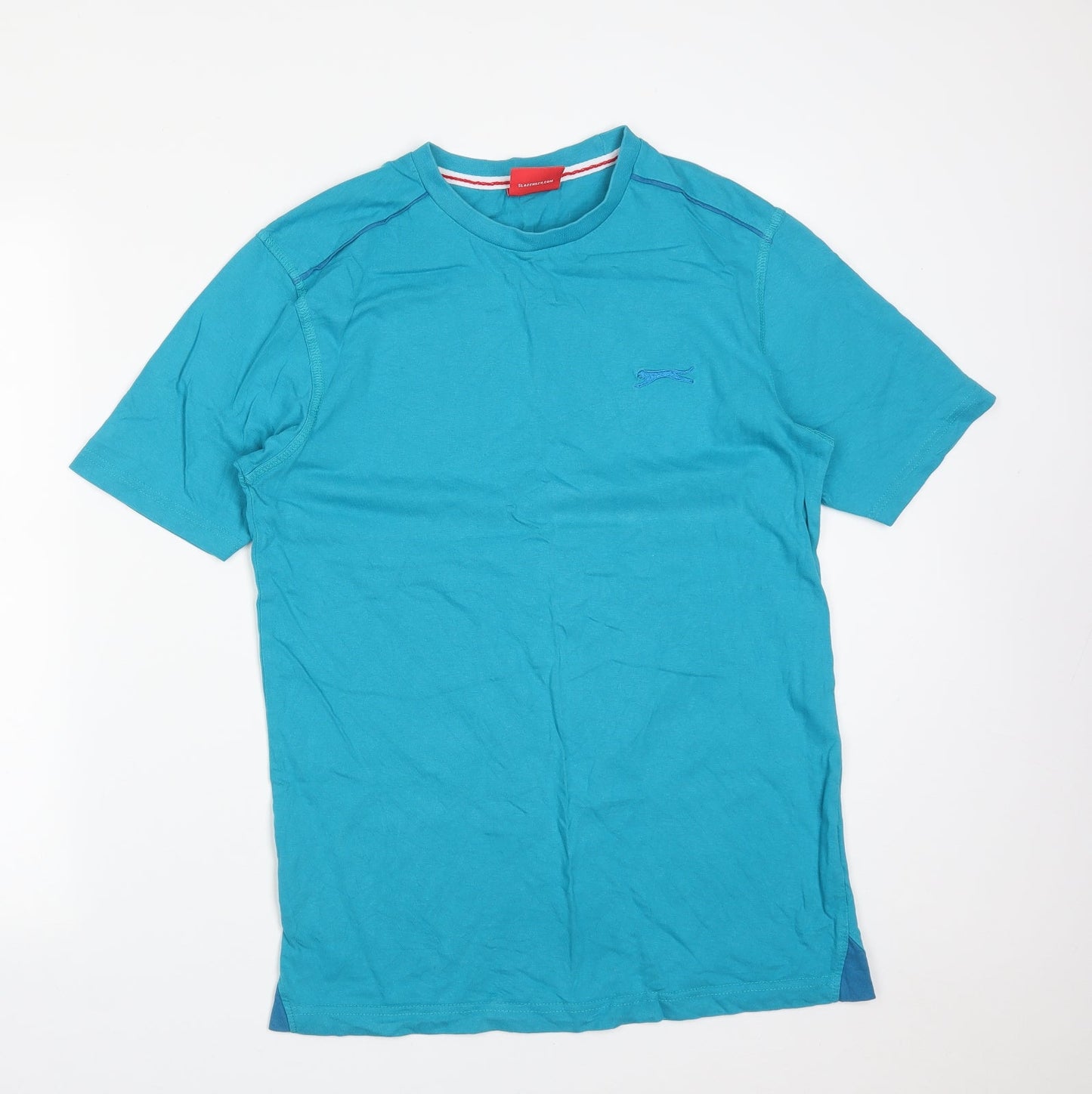 Slazenger Mens Blue Cotton T-Shirt Size S Round Neck
