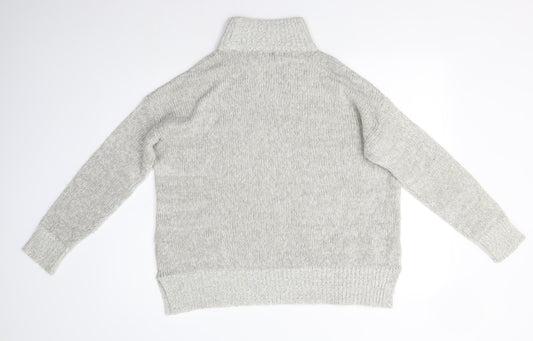 New Look Womens Grey High Neck Acrylic Pullover Jumper Size M