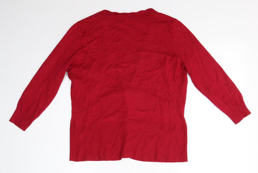 Linea Womens Pink Round Neck Viscose Cardigan Jumper Size L