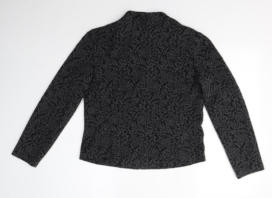 Roman Womens Grey Floral Jacket Size 12