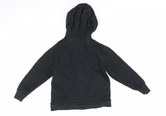 NEXT Boys Black Cotton Full Zip Hoodie Size 6 Years - Stag Logo