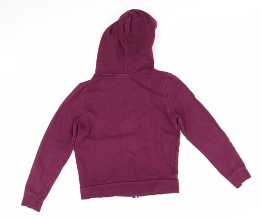 Divided Womens Purple Cotton Full Zip Hoodie Size S - Plum Coloured