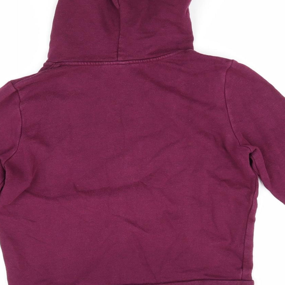 Divided Womens Purple Cotton Full Zip Hoodie Size S - Plum Coloured