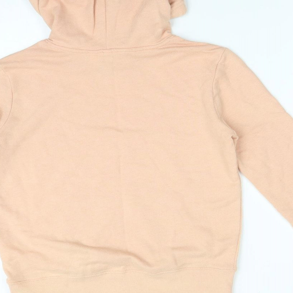 H&M Womens Orange Cotton Pullover Hoodie Size XS