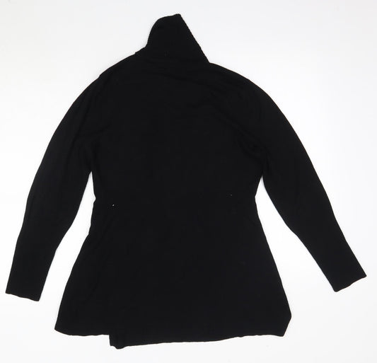 M&Co Womens Black V-Neck Viscose Cardigan Jumper Size M