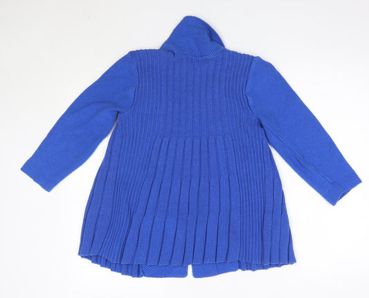 Lizzie Clarke Womens Blue V-Neck Cotton Cardigan Jumper Size M